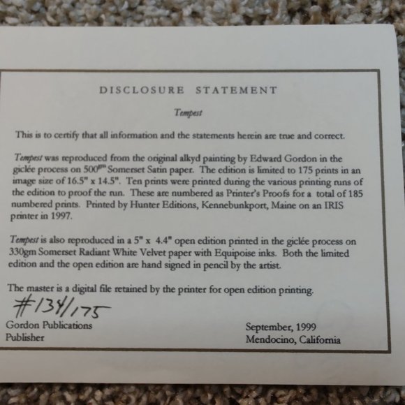 "Tempest" by Ed Gordon - Picture 2 of 3